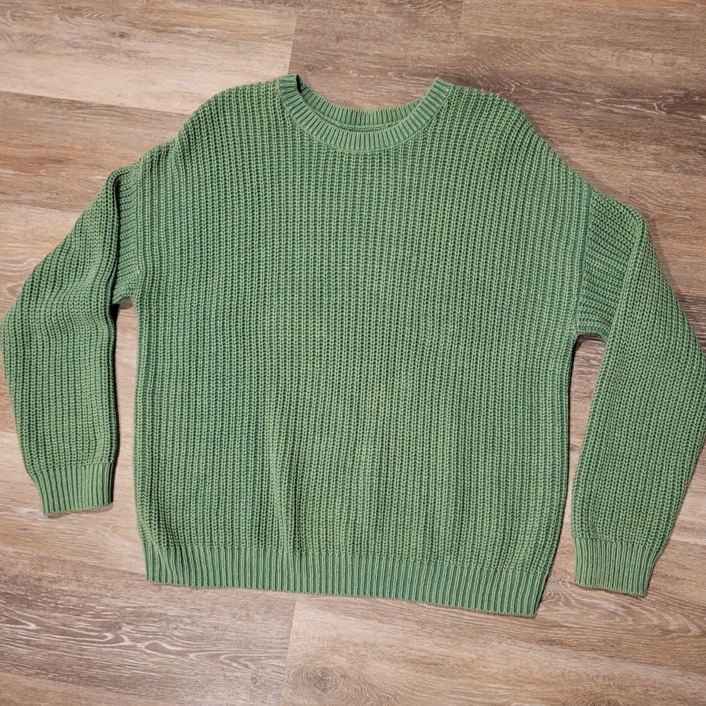 Green knit sweater